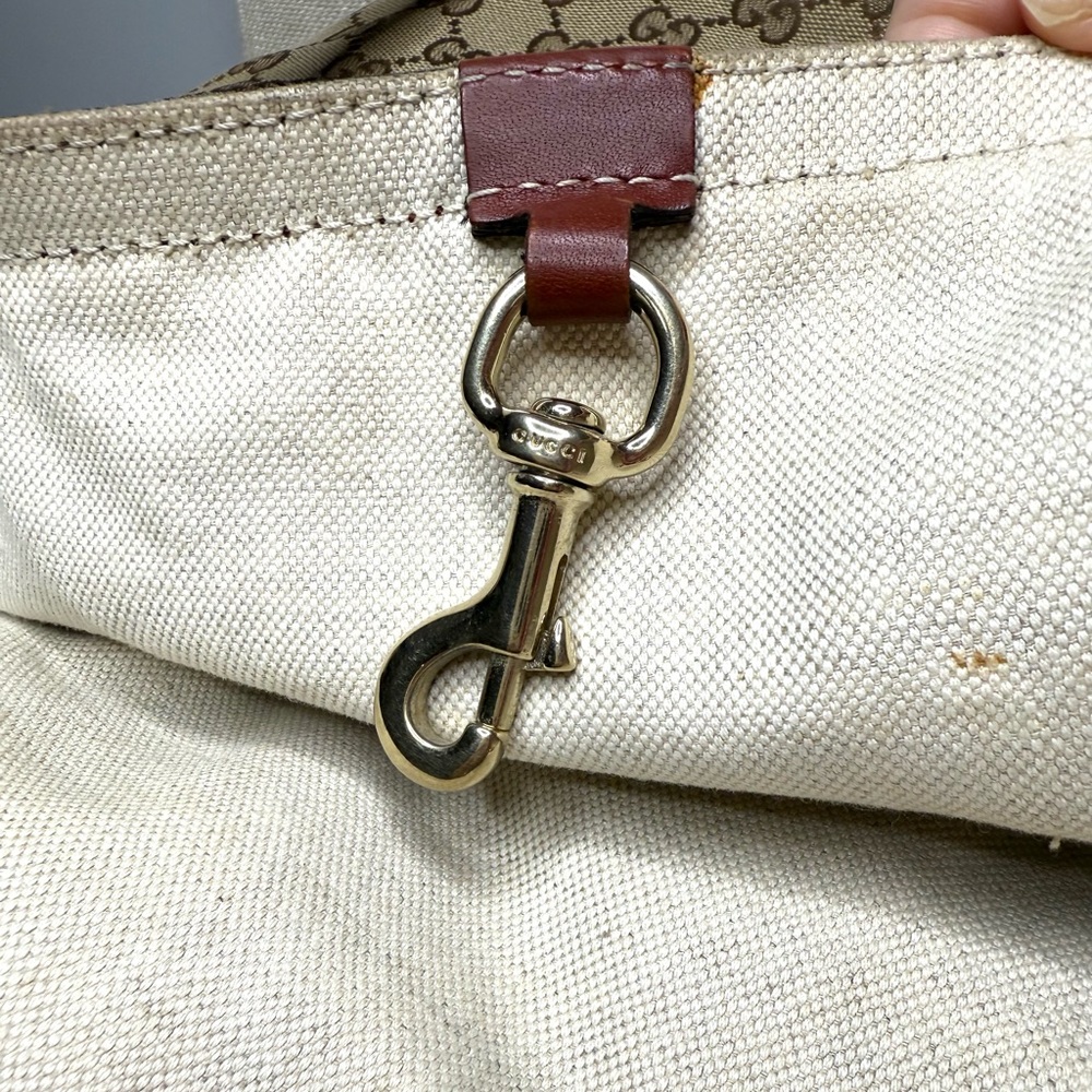 Gucci authentic brown canvas tote bag with brown leather with clutch - Picture 8 of 15